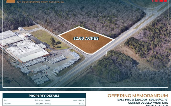 Pictures of Land property located at 1741 Doug Barnard Pkwy, Augusta, GA 30906 for sales - image #1