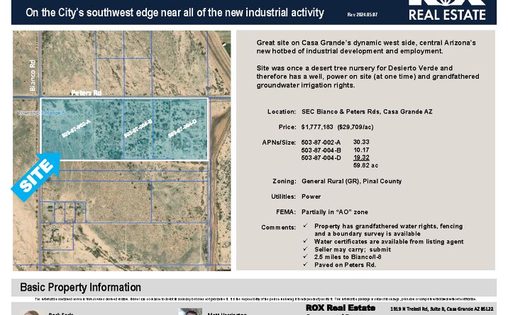 Pictures of Land property located at Bianco Rd, Casa Grande, AZ 85193 for sales - image #1