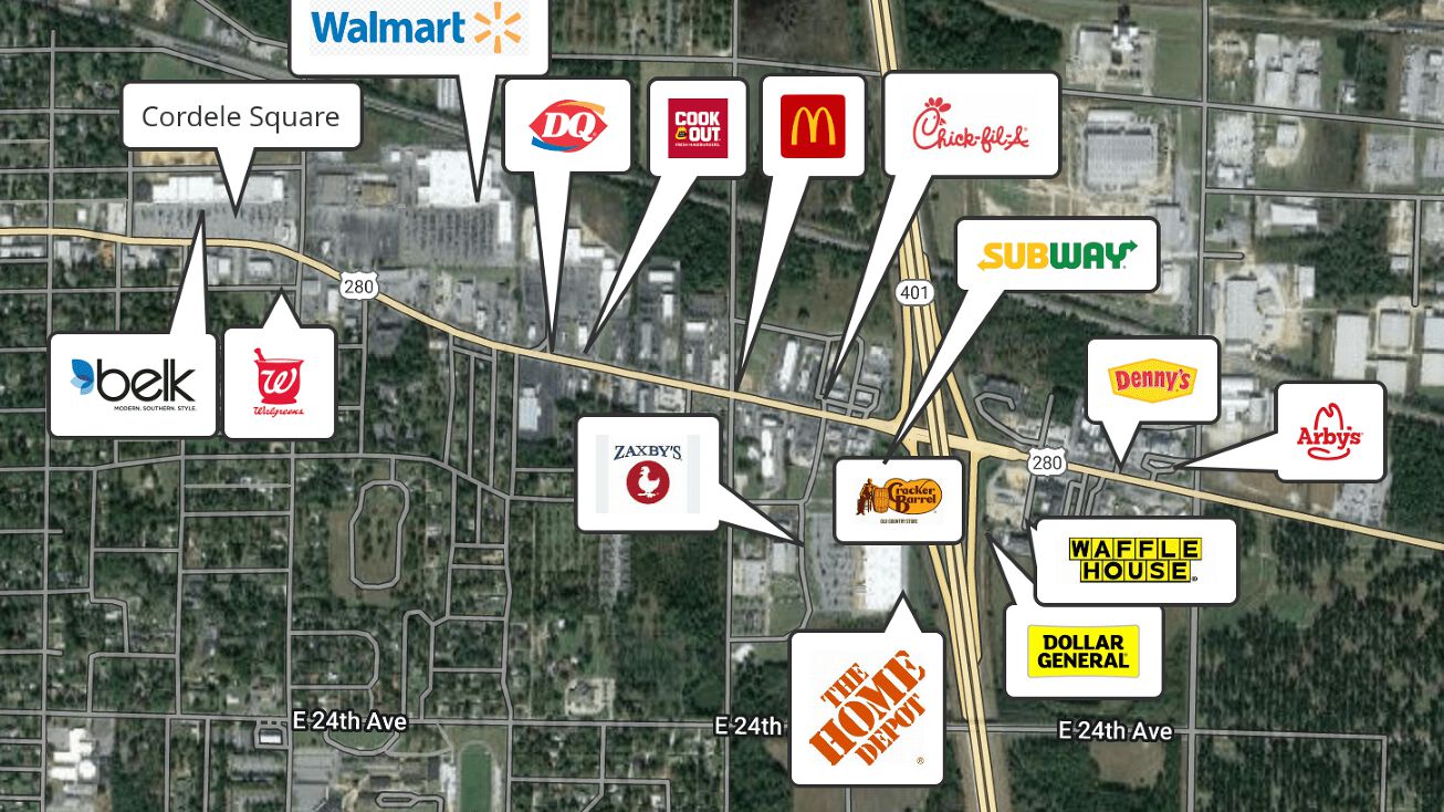 I75, Cordele, GA 31015 Retail Property for Sale Value Add Strip