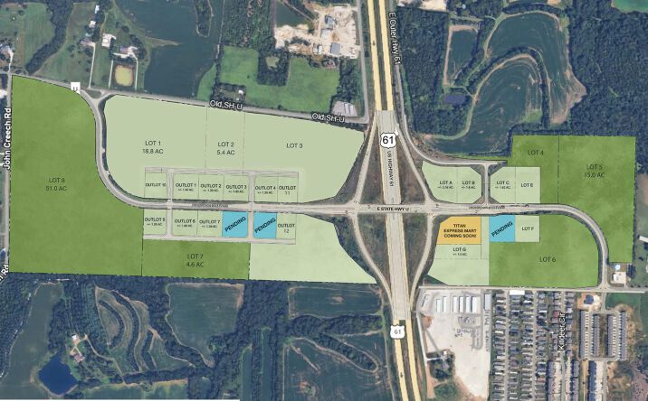 Pictures of Land property located at Hwy 61 & Crossroads Blvd, Moscow Mills, MO 63362 for sales - image #1
