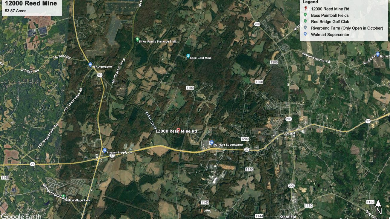 12000 Reed Mine Rd, Midland, NC 28107 Land for Sale 53.867 Acres