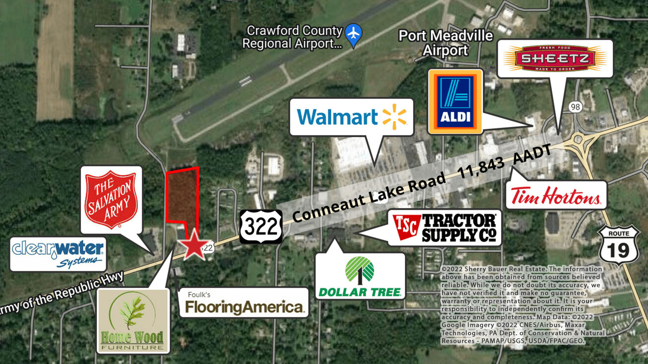 US322, Meadville, PA 16335 Land for Sale 7.4± Acre Development Site