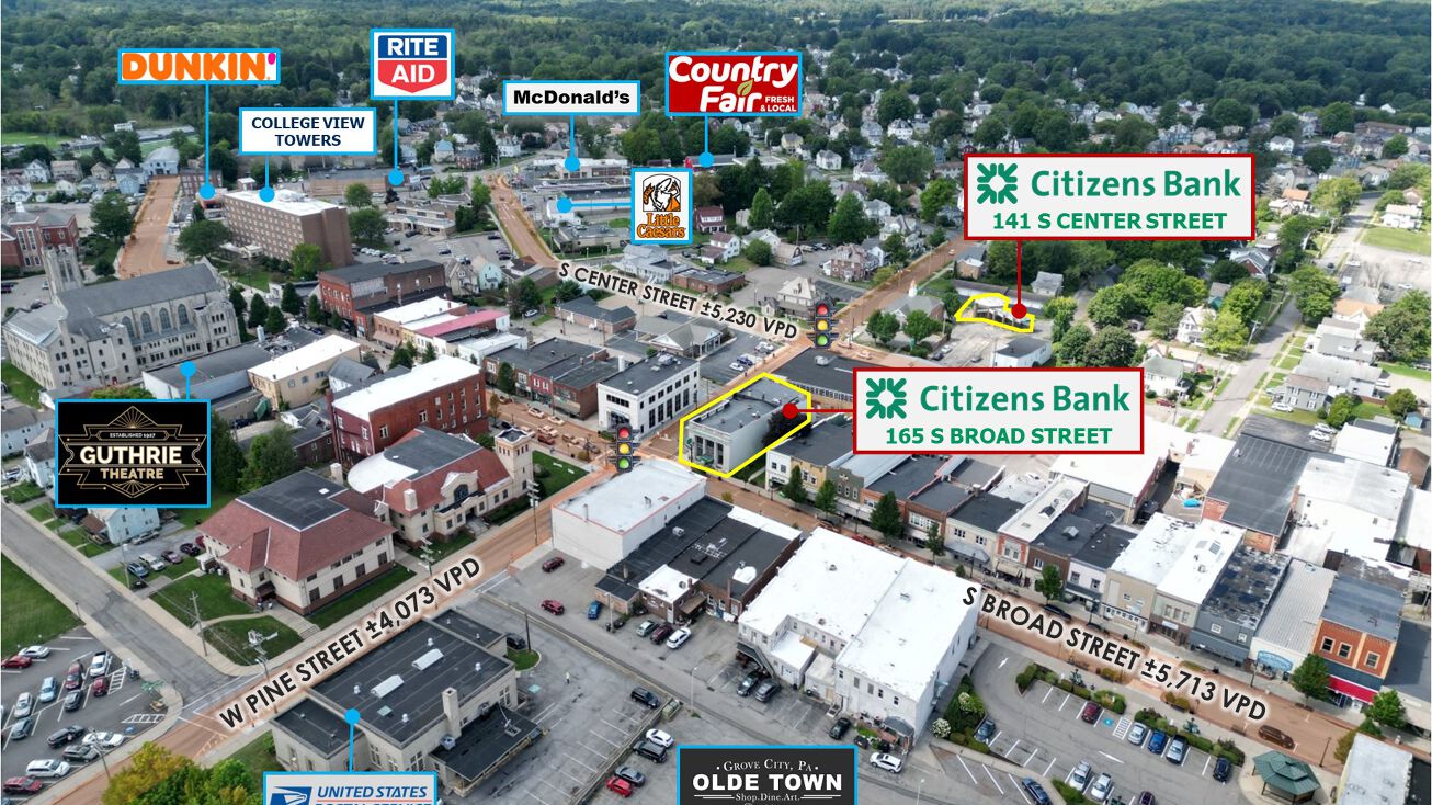 141 S Center St & 165 South Broad Street, Grove City, PA 16127