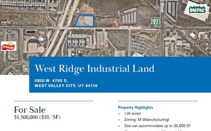 Pictures of Land property located at 5950 W 4700 S, West Valley City, UT 84118 for sales - image #1