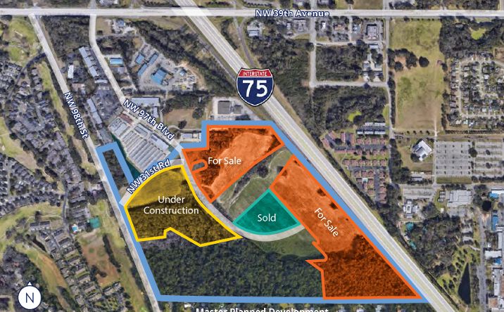 Pictures of Land property located at SW Quadrant of I-75 & NW 39th Ave - 43.28 Acres, Gainesville, FL 32606 for sales - image #1