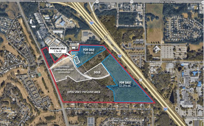 Pictures of Land property located at SW Quadrant of I-75 & NW 39th Ave - 43.28 Acres, Gainesville, FL 32606 for sales - image #1