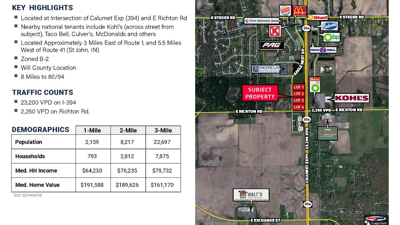 Pictures of Land property located at E Richton Rd, Crete, IL 60417 for