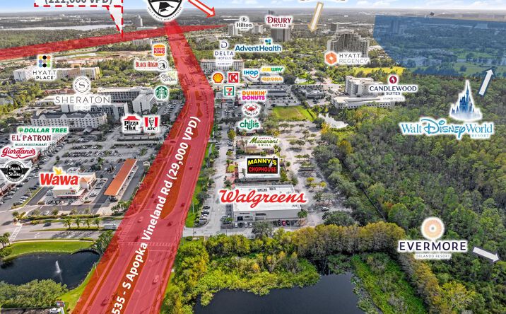 Pictures of Retail property located at 12100 S Apopka Vineland Rd, Orlando, FL 32836 for comps - image #1