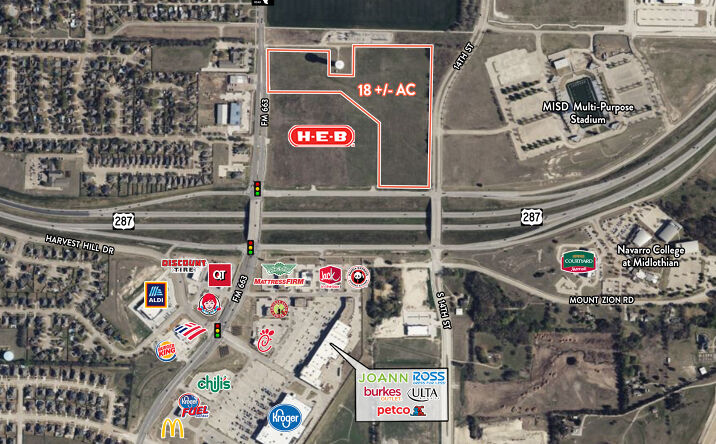 Pictures of Land property located at NWC of 14th Street & US Hwy 287, Midlothian, TX 76065 for sales - image #1
