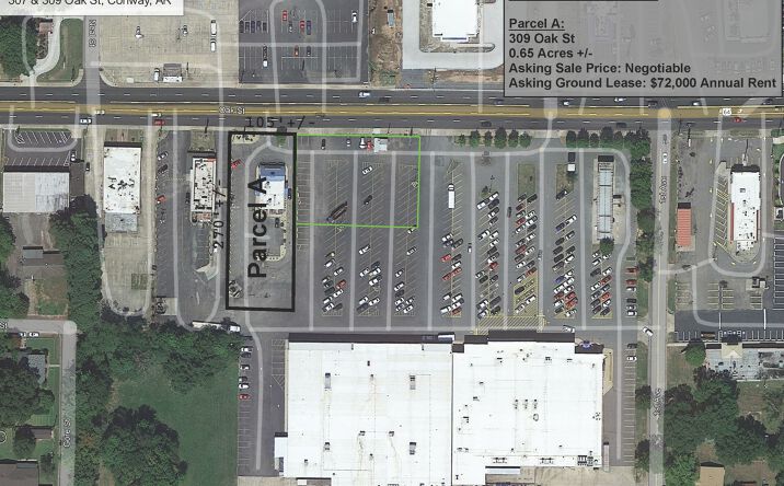 Pictures of Retail, Land, Restaurant property located at 309 Oak St, Conway, AR 72032 for lease - image #1