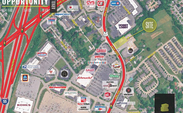 Pictures of Land property located at 1134 -1140 Jeffco Blvd, Arnold, MO 63010 for lease - image #1