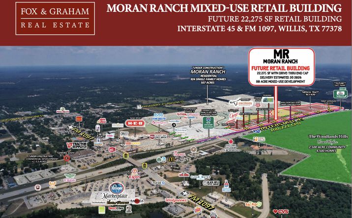 Pictures of Retail, Restaurant property located at I-45 and Moran Rnch Blvd, Wills, TX, Willis, TX 77378 for lease - image #1