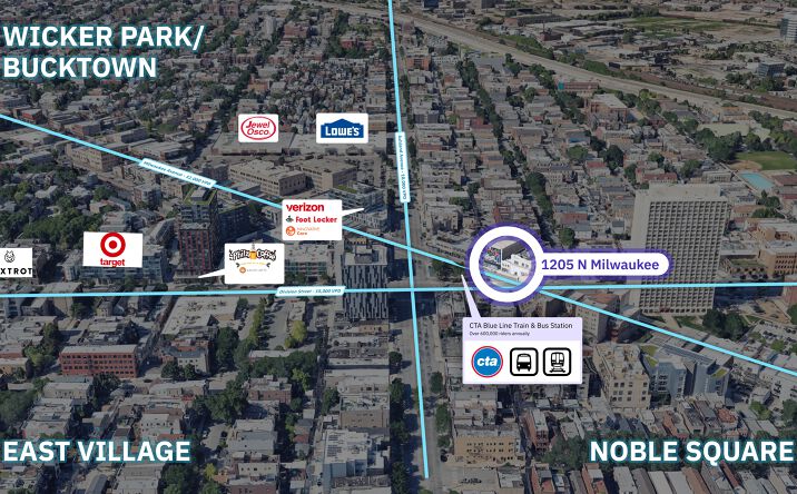 Pictures of Retail, Restaurant property located at 1205 N Milwaukee Ave, Chicago, IL 60642 for lease - image #1