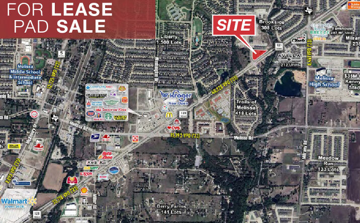 Pictures of Retail property located at NEC of Cascades St. & Hwy. 121, Melissa, TX 75454 for lease - image #1