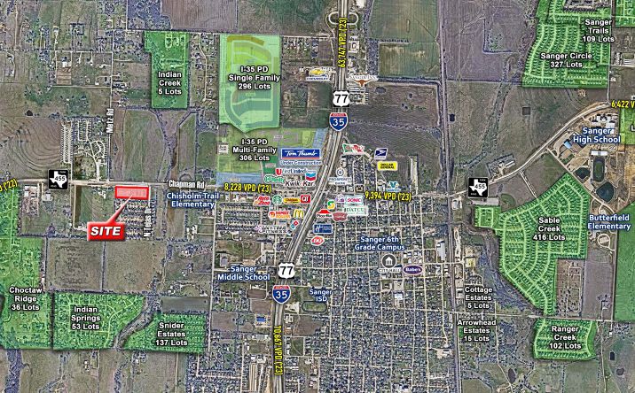 Pictures of Retail property located at 2300 Chapman Rd, Sanger, TX 76266 for lease - image #1