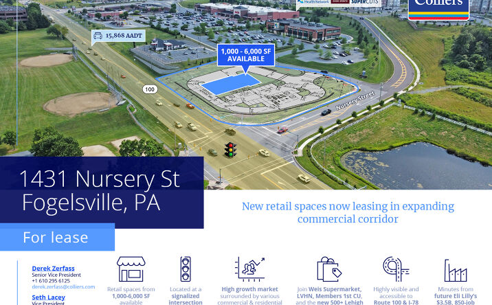Pictures of Retail property located at 1431 Nursery St, Fogelsville, PA 18051 for lease - image #1