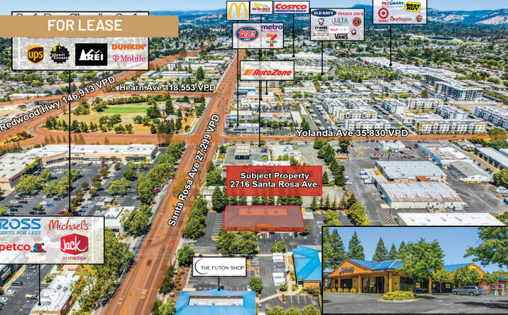 Pictures of Retail property located at 2716 Santa Rosa Ave, Santa Rosa, CA 95407 for lease - image #1