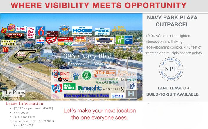 Pictures of Land property located at 3960 W Navy Blvd, Pensacola, FL 32507 for lease - image #1