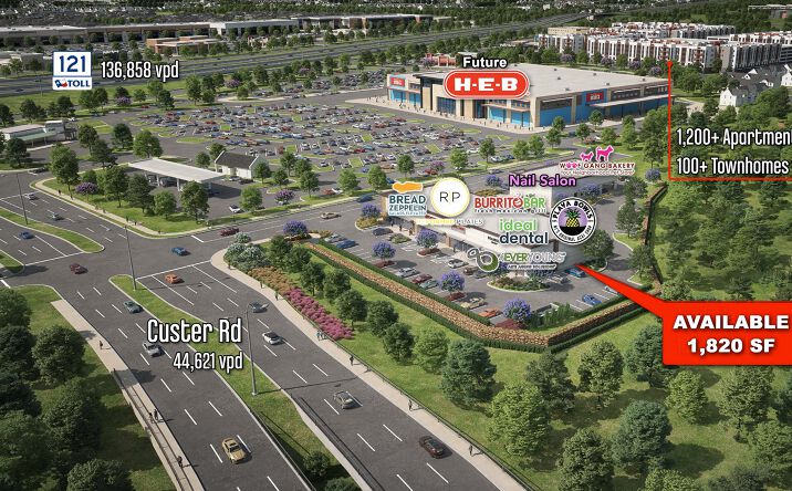 Pictures of Retail property located at 1480 N Custer Rd, Allen, TX 75013 for lease - image #1