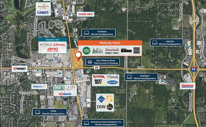 Pictures of Retail property located at 851-1101 N Milwaukee Ave., Vernon Hills, IL 60061 for lease - image #1