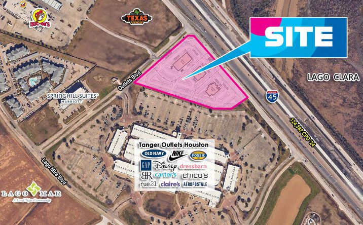 Pictures of Land property located at Interstate 45 & Outlets Blvd, Texas City, TX 77539 for lease - image #1