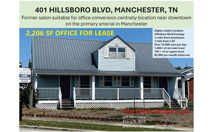 Pictures of Office property located at 401 Hillsboro Blvd, Manchester, TN 37355 for lease - image #1