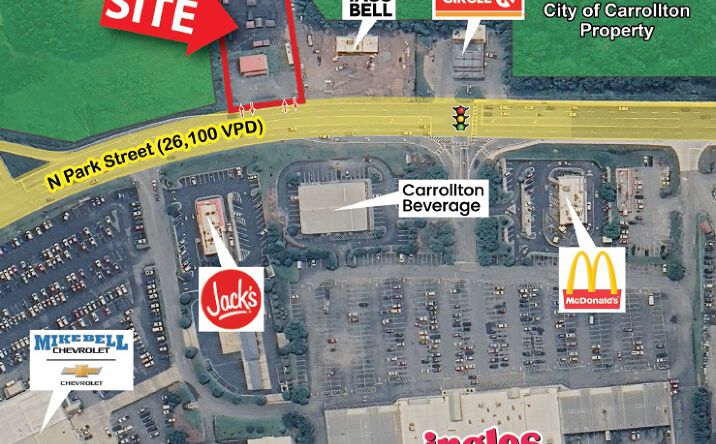 Pictures of Retail, Land property located at 1133 N Park St, Carrollton, GA 30117 for lease - image #1