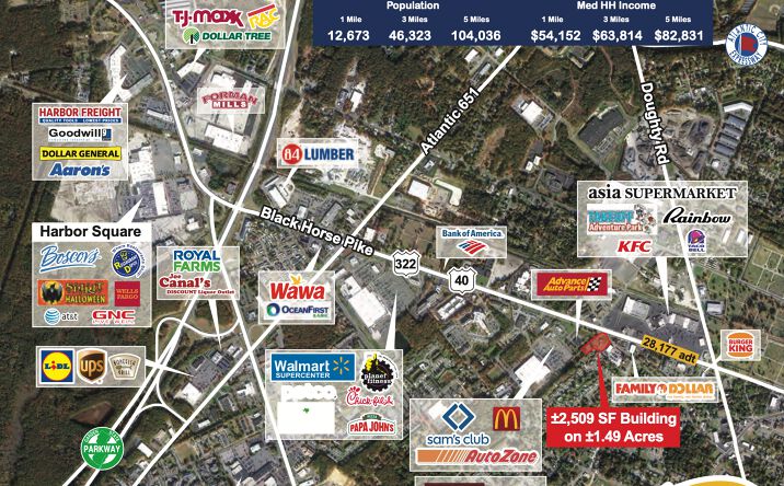 Pictures of Retail property located at 935 Black Horse Pike, Pleasantville, NJ 08232 for lease - image #1