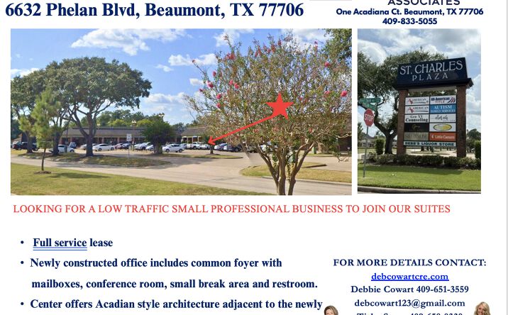 Pictures of Office property located at 6632 Phelan Blvd, Beaumont, TX 77706 for lease - image #1