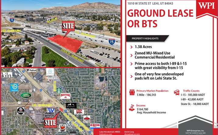 Pictures of Retail, Land property located at 1010 W State St, Lehi, UT 84043 for lease - image #1