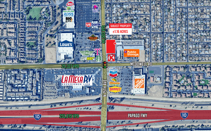Pictures of Land property located at N/NEC 75th Ave & McDowell Rd, Phoenix, AZ 85035 for lease - image #1