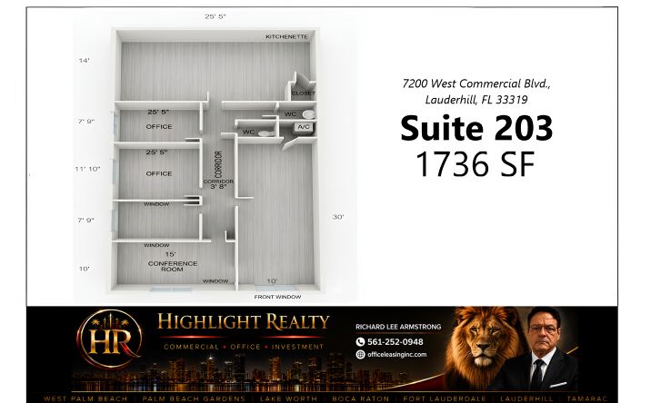 Pictures of Office property located at 7200 W Commercial Blvd, Lauderhill, FL 33319 for lease - image #1