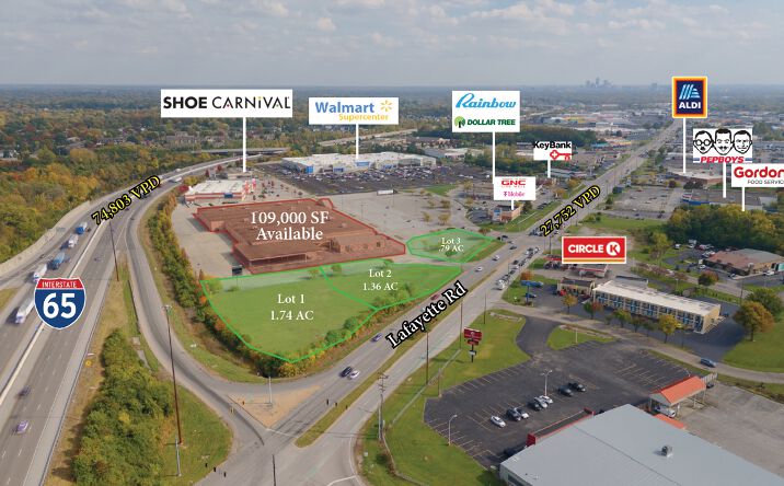 Pictures of Retail property located at 4641 Lafayette Rd, Indianapolis, IN 46254 for lease - image #1