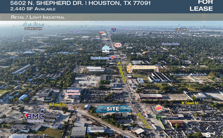 Pictures of Retail, Industrial, Special Purpose property located at 5602 N Shepherd Dr, Houston, TX 77091 for lease - image #1