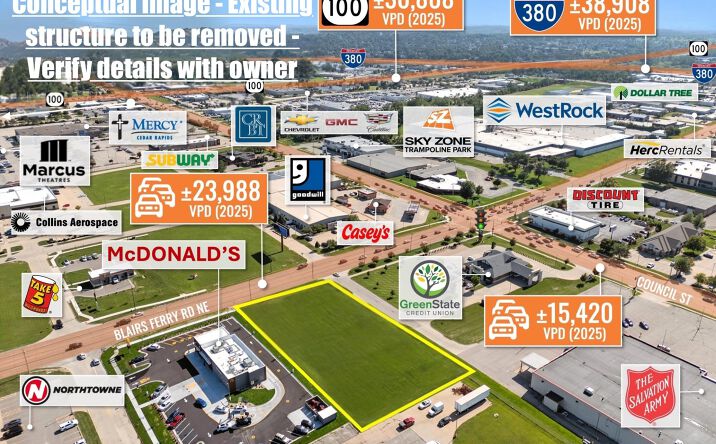 Pictures of Retail, Land, Restaurant property located at 1350 Blairs Ferry Rd NE, Cedar Rapids, IA 52402 for lease - image #1