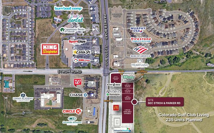Pictures of Retail, Land property located at SEC Stroh Rd & Parker Rd, Parker, CO 80134 for lease - image #1