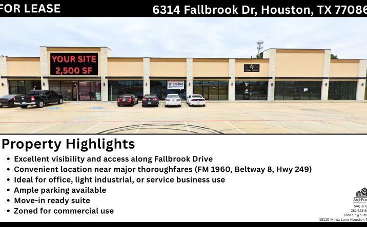 Pictures of Retail property located at 6314 Fallbrook Dr, Houston, TX 77086 for lease - image #1