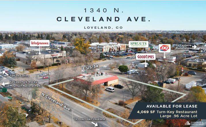 Pictures of Retail, Restaurant property located at 1340 N Cleveland Ave, Loveland, CO 80537 for lease - image #1