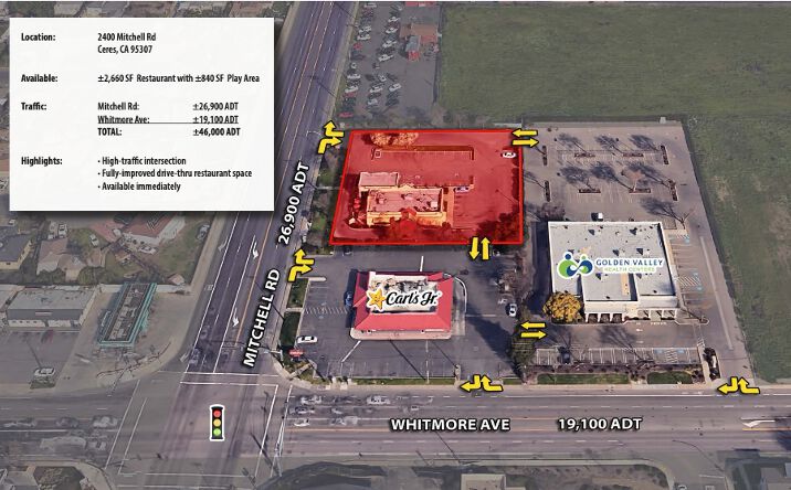 Pictures of Retail, Restaurant property located at 2400 Mitchell Rd, Ceres, CA 95307 for lease - image #1