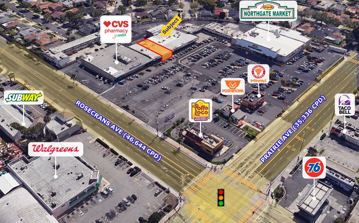 Pictures of Retail property located at SEC W. Rosecrans Ave & Prairie Ave, Hawthorne, CA 90250 for lease - image #1
