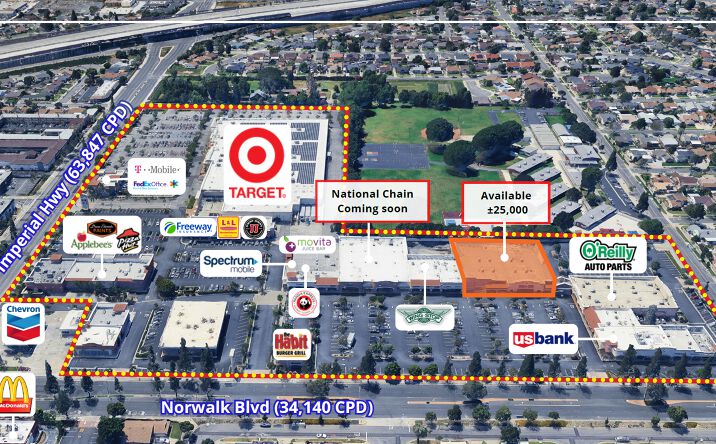 Pictures of Retail property located at 12301 Norwalk Blvd, Norwalk, CA 90650 for lease - image #1