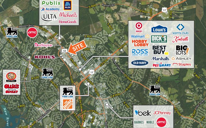 Pictures of Retail property located at 2132 Gateway Dr S, Jacksonville, NC 28546 for lease - image #1