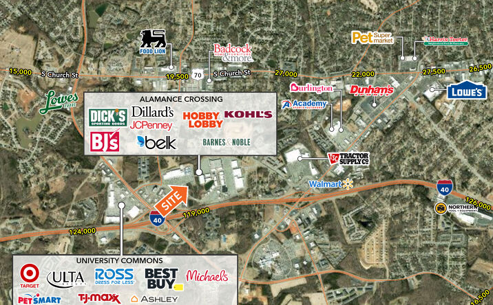 Pictures of Retail property located at 1361 Boone Station Dr, Burlington, NC 27215 for lease - image #1