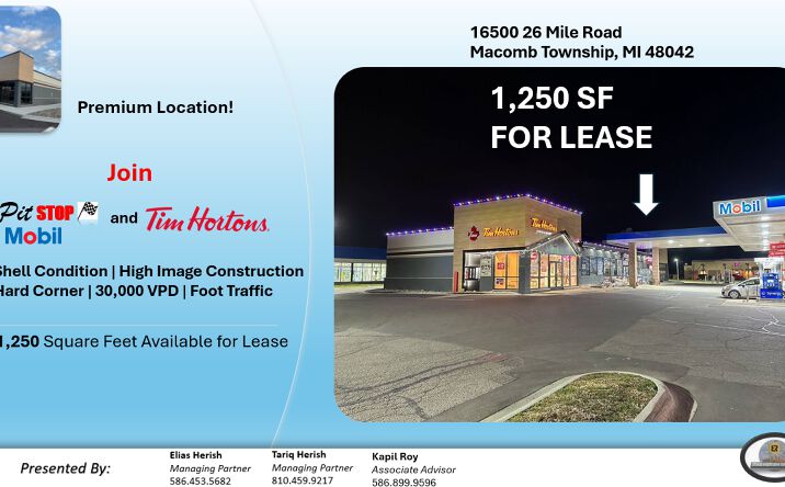 Pictures of Restaurant property located at 16500 26 Mile Rd, Macomb, MI 48042 for lease - image #1