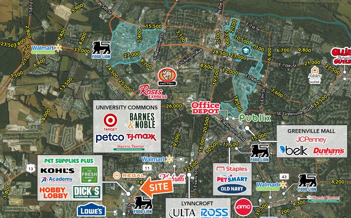 Pictures of Retail property located at 3501 Galleria Dr, Greenville, NC 27834 for lease - image #1