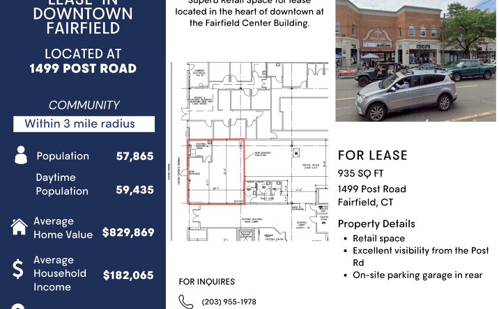 Pictures of Retail, Office property located at 1499 Post Rd, Fairfield, CT 06824 for lease - image #1