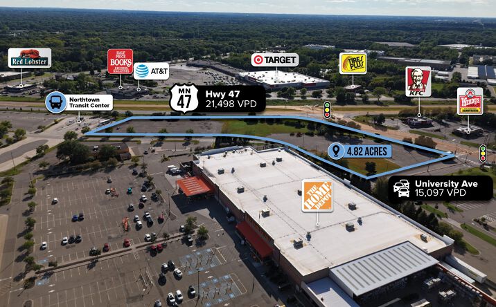Pictures of Retail property located at 99 Northtown Dr NE, Blaine, MN 55434 for lease - image #1