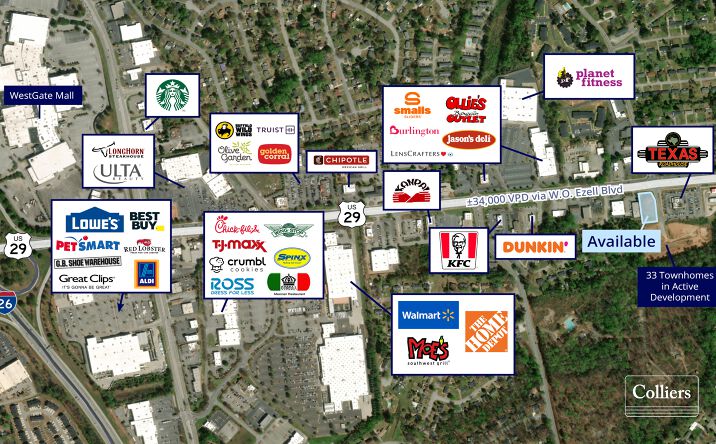 Pictures of Retail, Land property located at 1391 W O. Ezell Blvd, Spartanburg, SC 29301 for lease - image #1