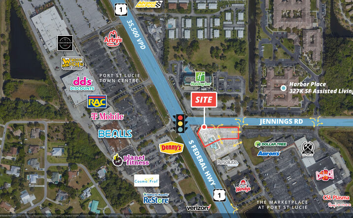 Pictures of Land property located at SEC US 1 & Jennings Rd, Port St Lucie, FL 34952 for lease - image #1