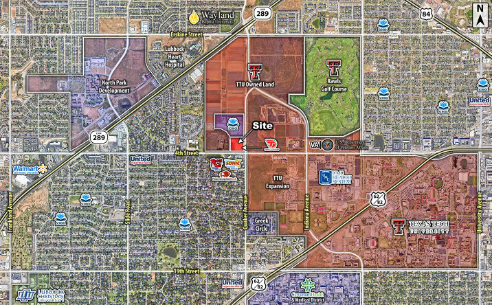 Pictures of Land property located at NWC 4th Street & Quaker Avenue, Lubbock, TX 79416 for lease - image #1